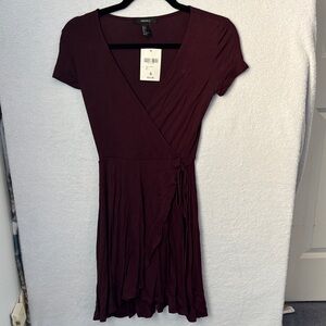 Elegant Burgundy Wrap Dress